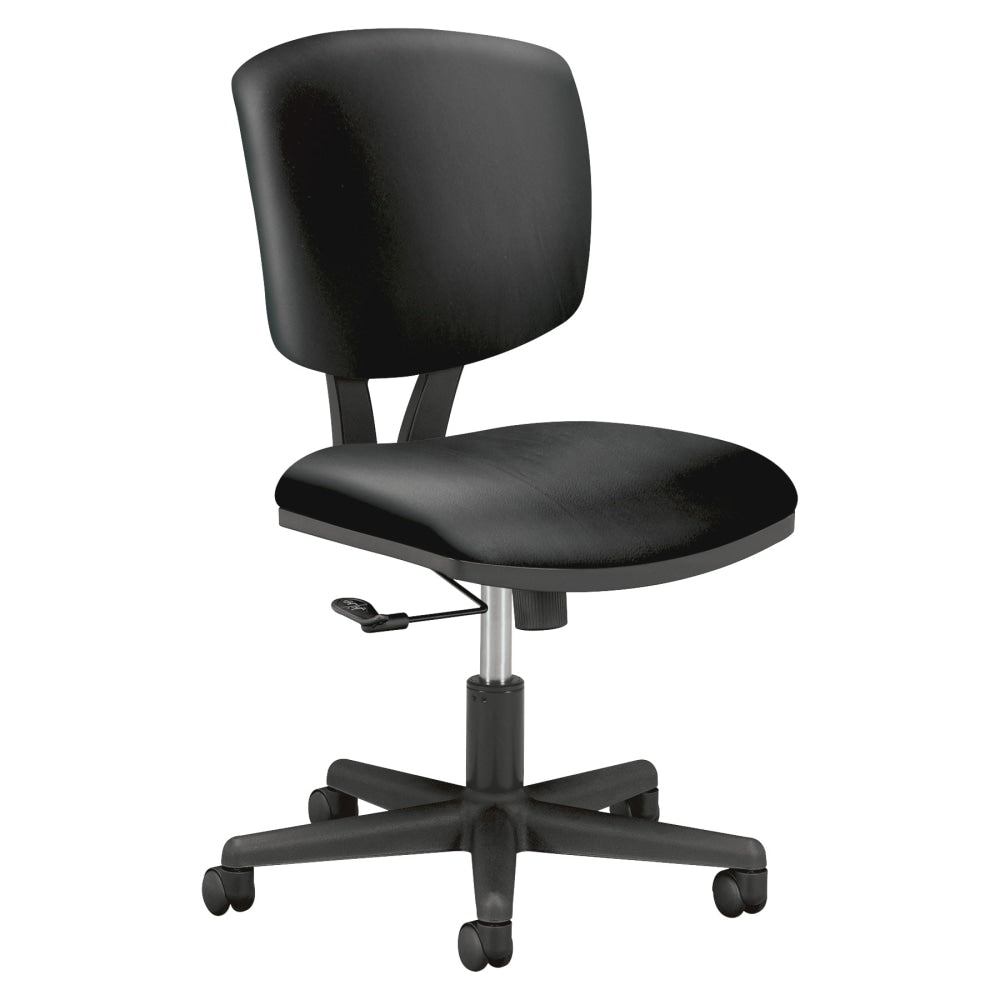 HON Volt 5701 SofThread Bonded Leather Tilt Mid-Back Task Chair, Black