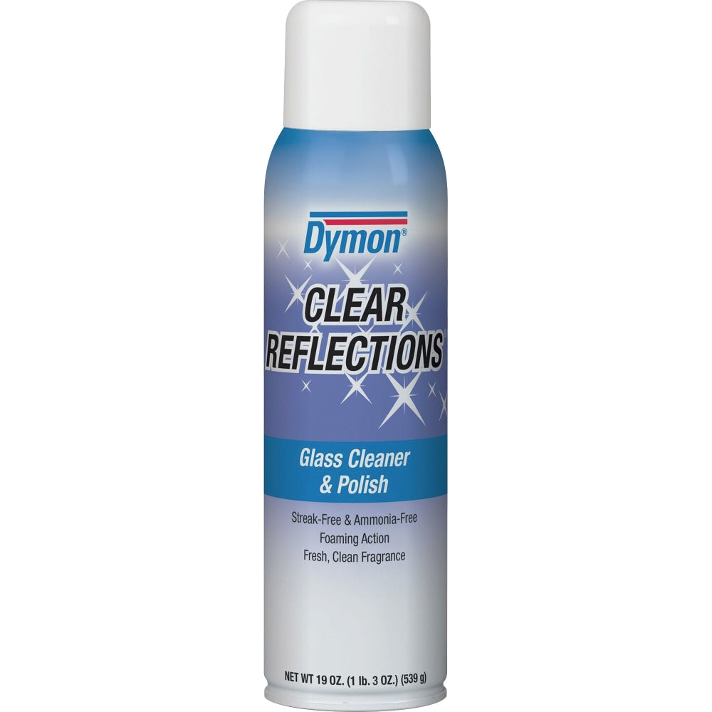 Dymon Clear Reflections Glass Cleaner Aerosol Spray, 20 Oz Can, Case Of 12