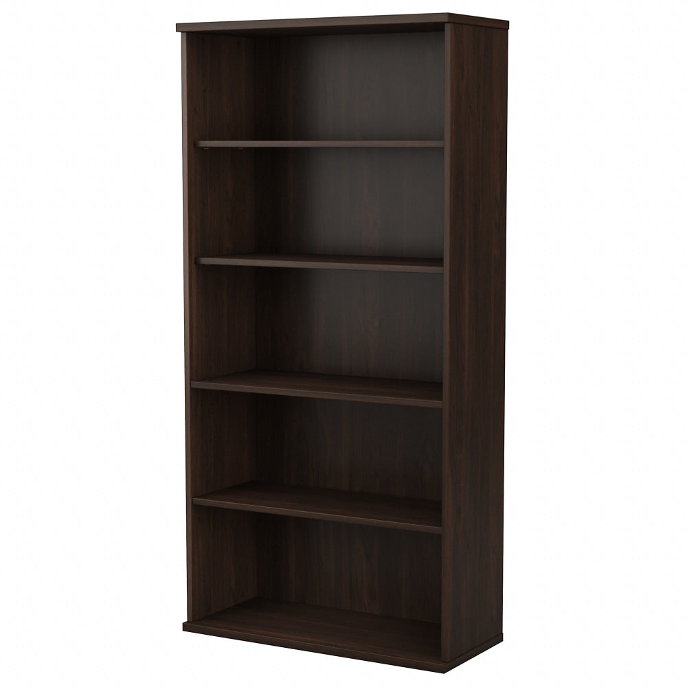 Bush Business Furniture Studio C 73inH 5-Shelf Bookcase, Black Walnut, Standard Delivery