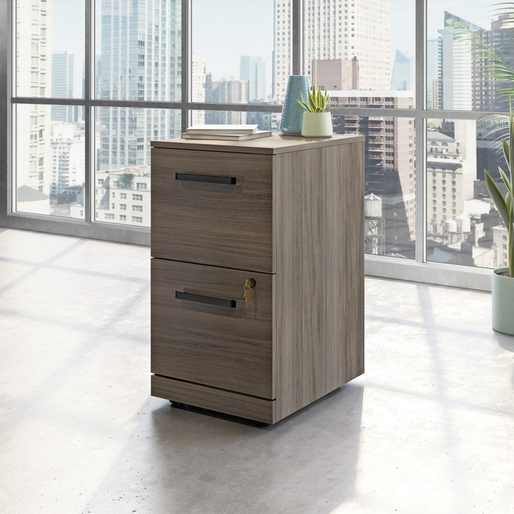 Sauder Affirm 19inD Vertical 2-Drawer Mobile File Cabinet With Lock, Hudson Elm