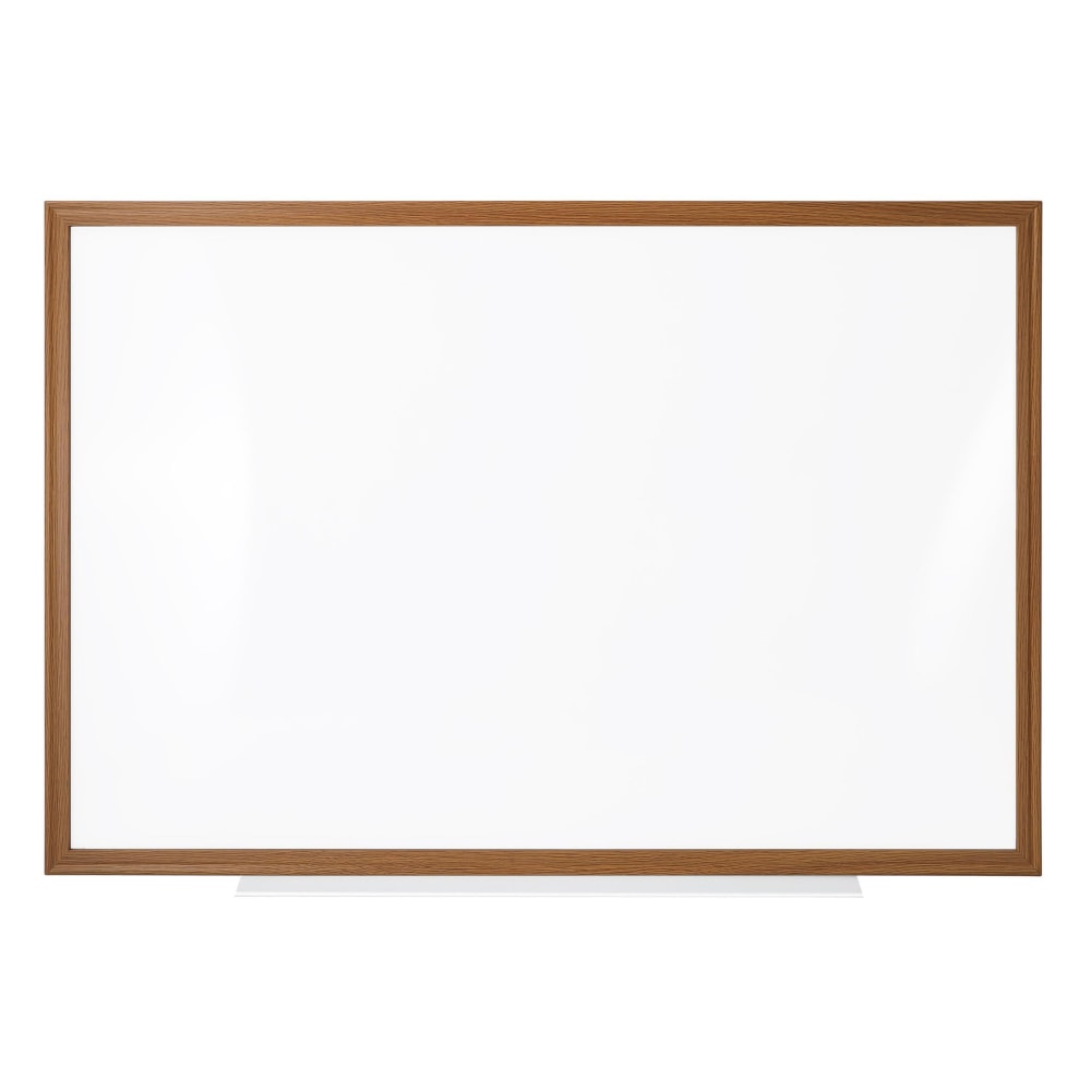 Office Depot Brand Non-Magnetic Melamine Dry-Erase Whiteboard, 24in x 36in, Wood Frame With Oak Finish