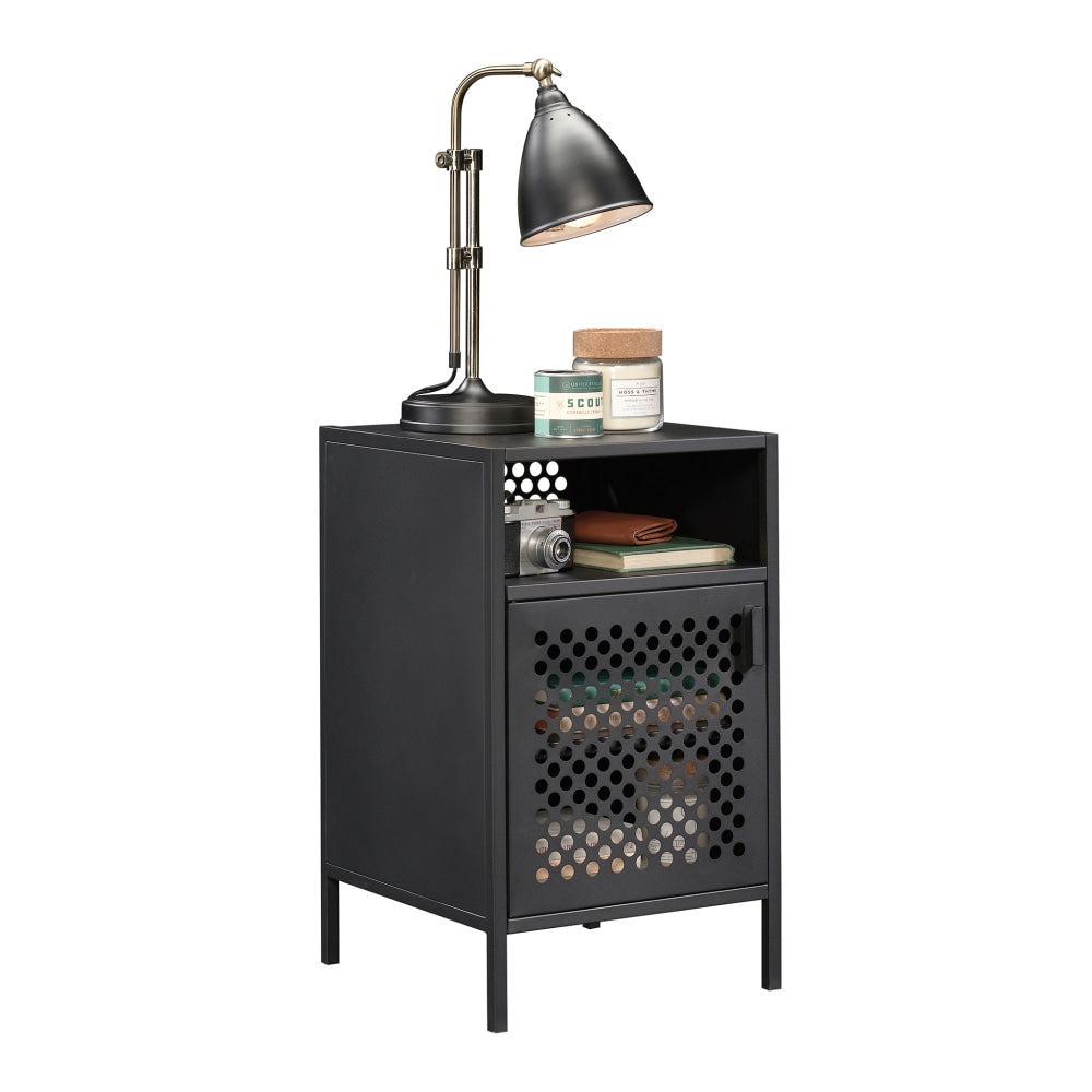 Sauder Boulevard Cafe Side Table With Door, 24inH x 14-1/2inW x 15inD, Black