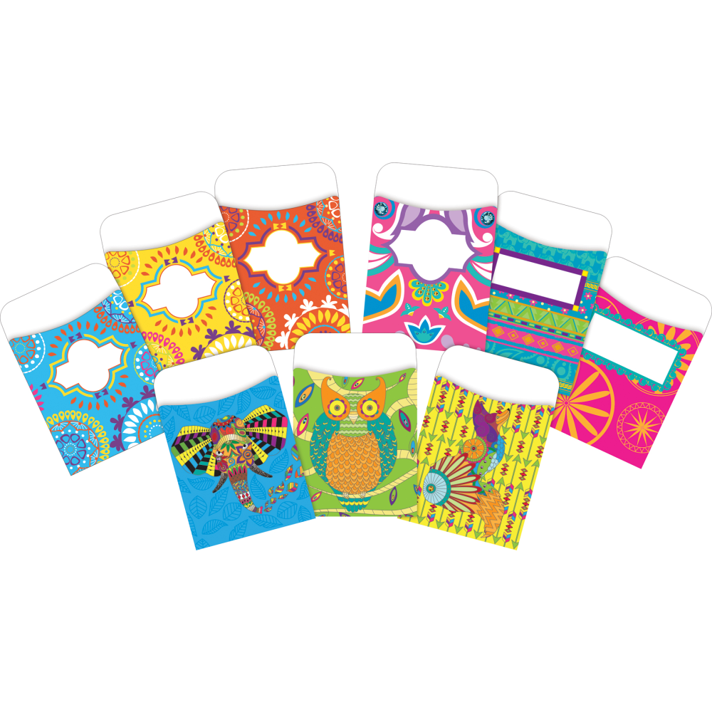 Barker Creek Peel & Stick Library Pockets, 3-1/2in x 5-1/8in, Colorful, Set Of 90 Pockets