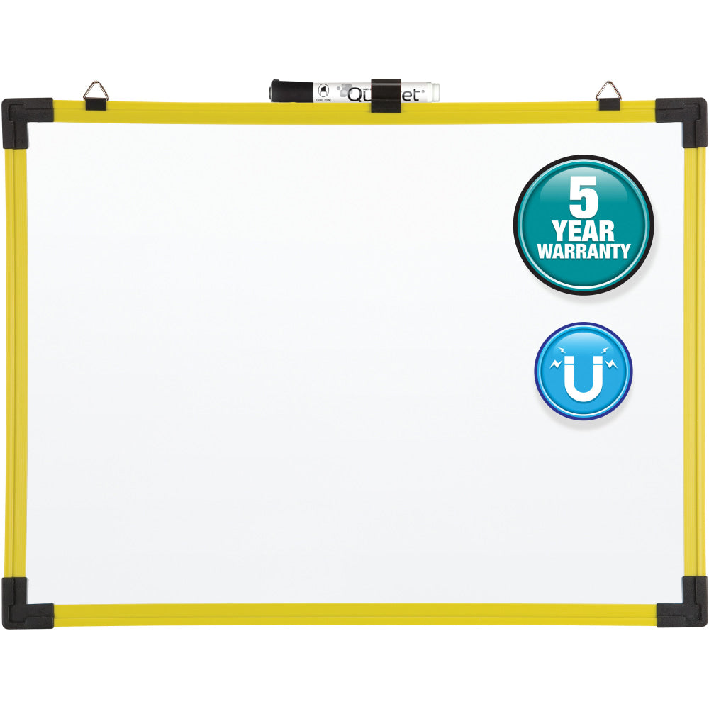 Quartet Industrial Magnetic Dry-Erase Whiteboard, 36in x 48in, Plastic Frame With Yellow Finish