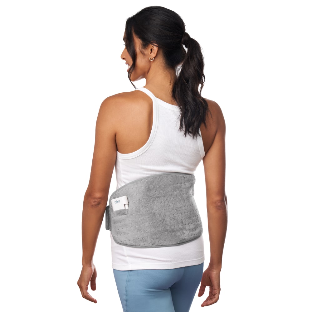 Pure Enrichment PureRelief Cordless Lumbar And Abdominal Heating Wrap, Mist Gray