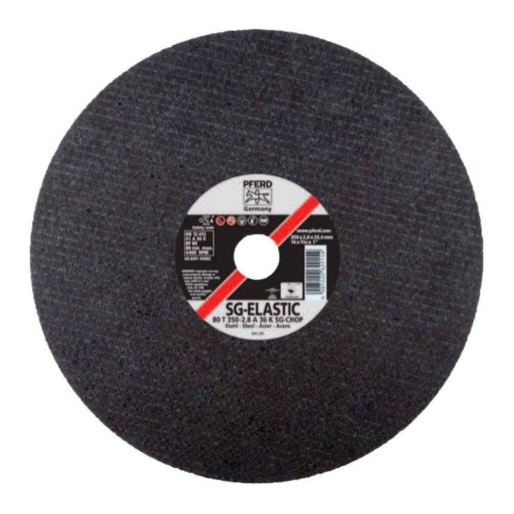 Pferd Type-1 A-SG Chop Saw Cut-Off Wheels, 14in Diameter, 3/32in Thick, Gray, Pack Of 10 Wheels