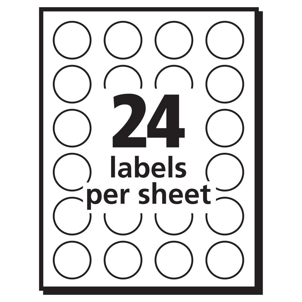 Avery Removable Color-Coding Labels, 5466, Round, 3/4in Diameter, Red, Pack Of 1,008