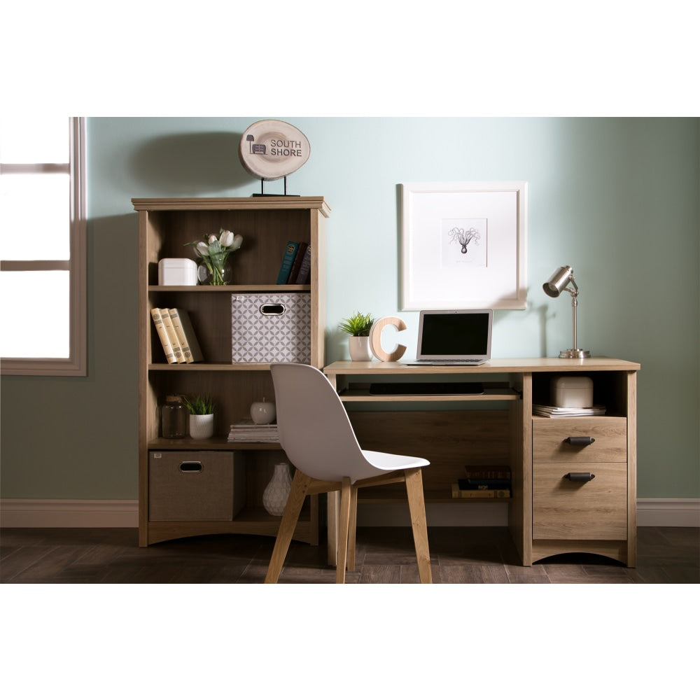 South Shore Gascony 46inW Computer Desk, Rustic Oak