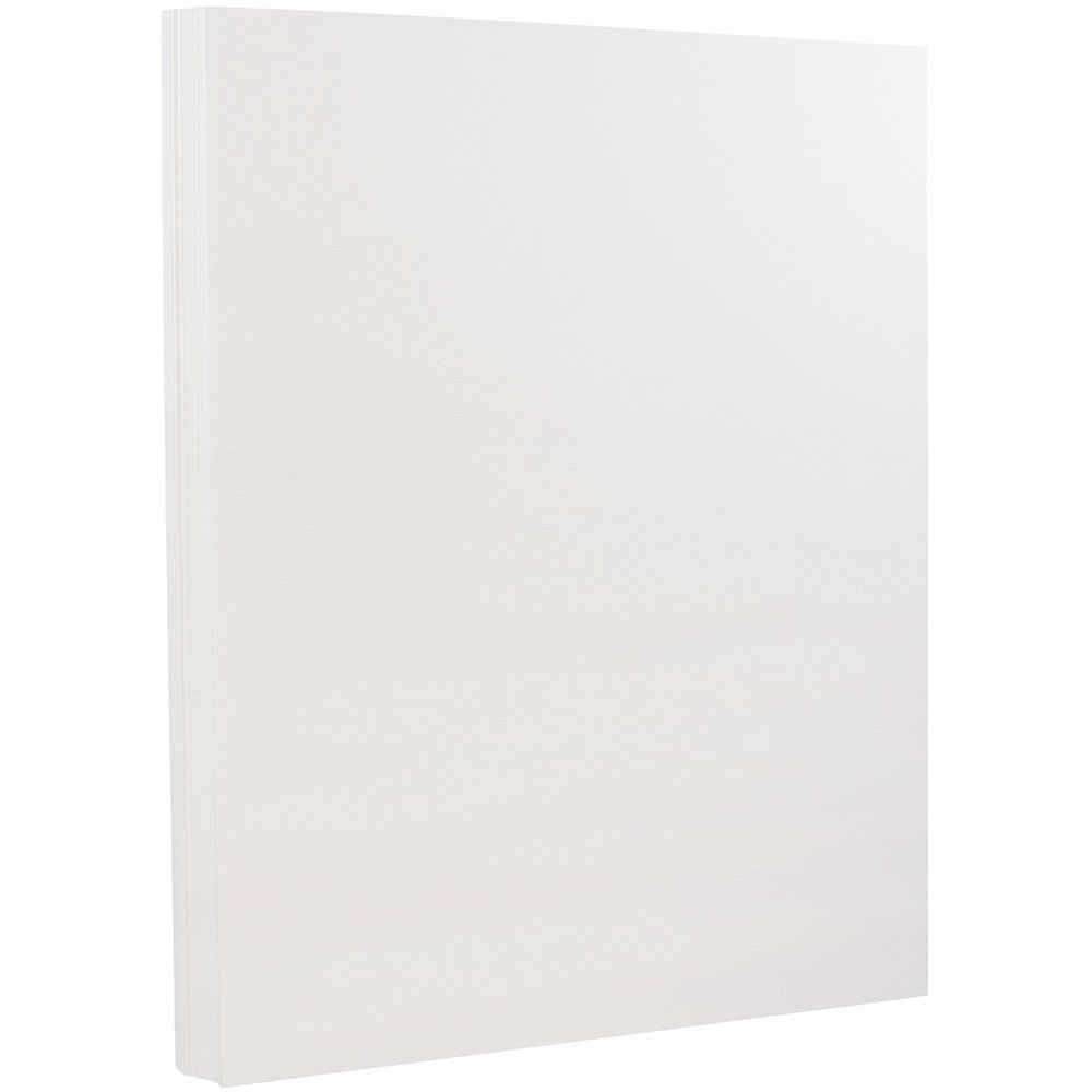 JAM Paper Card Stock, Strathmore Bright White Laid, Letter (8.5in x 11in), 80 Lb, 30% Recycled, Pack Of 50