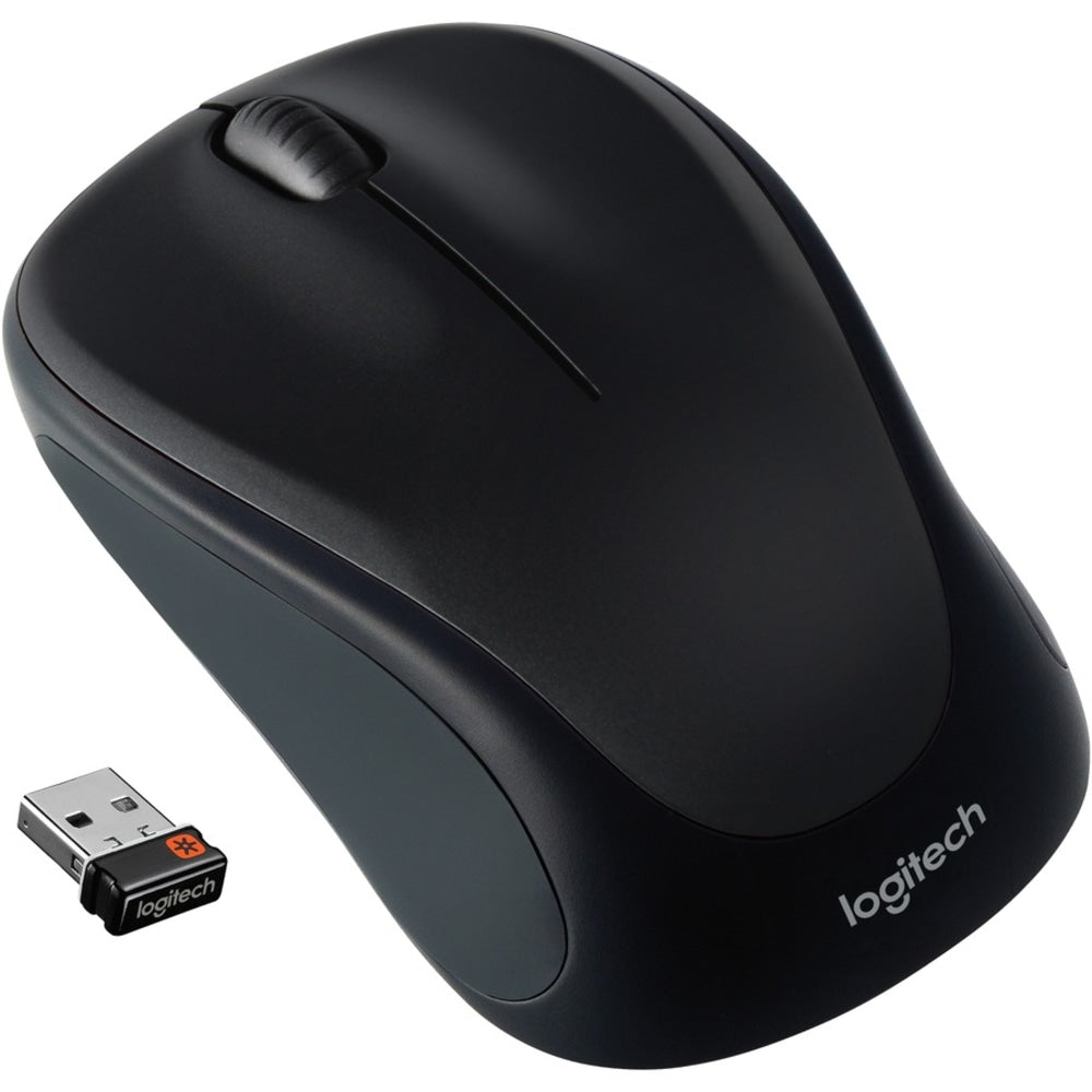 Logitech M317 Mouse - Optical - Wireless - Black - 1 Pack - USB - Scroll Wheel - 2 Button(s) - Symmetrical