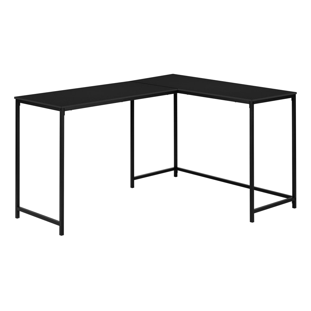 Monarch Specialties Barry 59inW Diamond L-Shaped Corner Desk, Black, I 7394