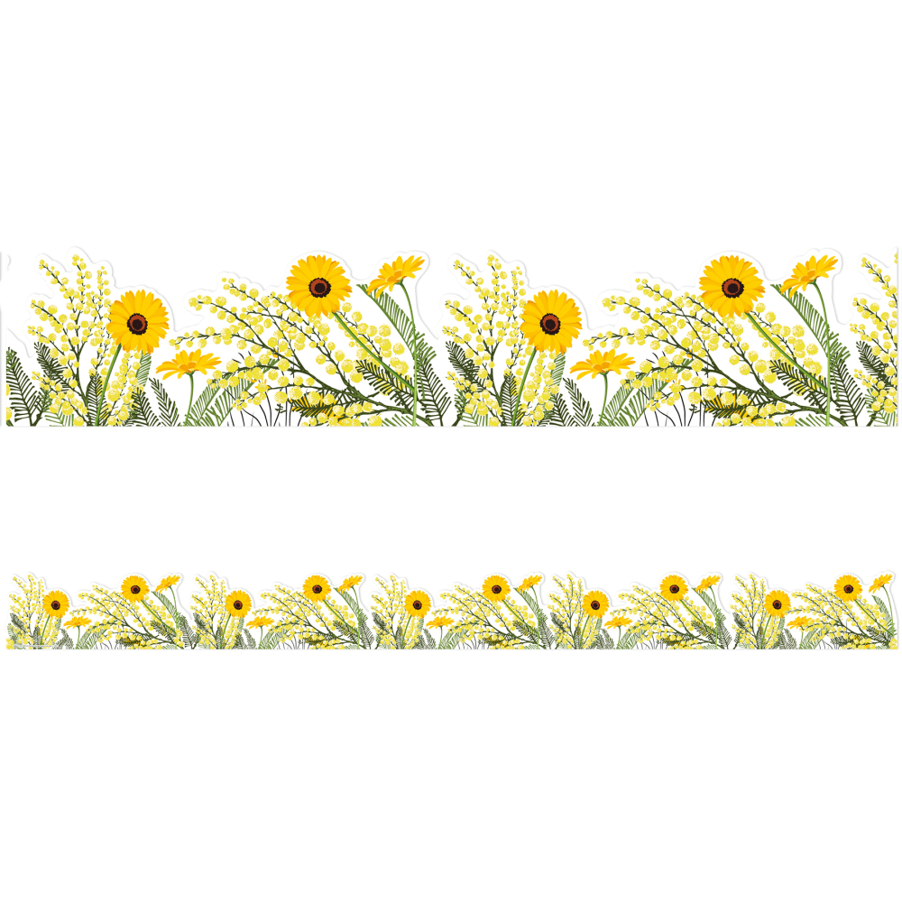 Eureka School Extra-Wide Deco Trim, The Hive Floral, 37' Per Pack, Set Of 6 Packs