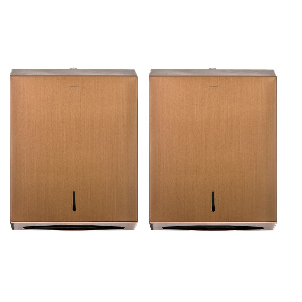 Alpine Industries Brushed Stainless Steel C-Fold/Multi-Fold Paper Towel Dispensers, Copper, Pack Of 2 Dispensers