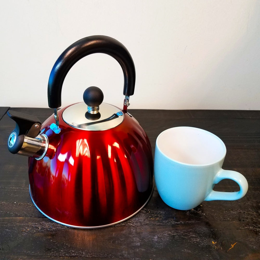 Mr. Coffee 2.1-Quart Whistling Tea Kettle, Twining, Red