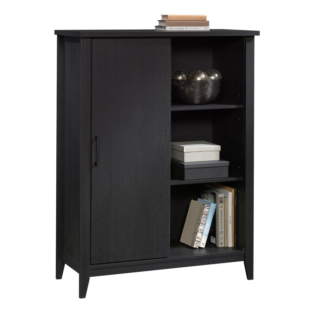 Sauder Summit Station 52inH Bookcase With Sliding Door, Raven Oak