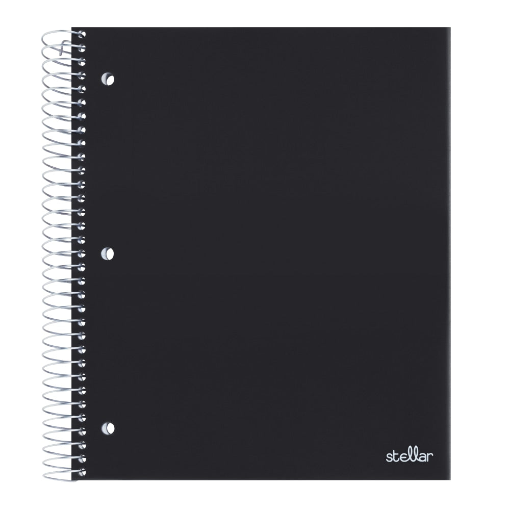 Office Depot Brand Stellar Poly Notebook, 8-1/2in x 11in, 5 Subject, College Ruled, 200 Sheets, Black