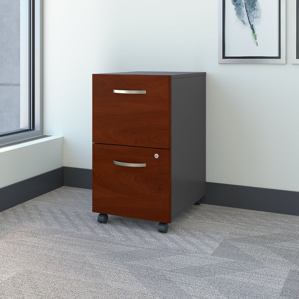 Bush Business Furniture Components 2 Drawer Mobile File Cabinet, Hansen Cherry/Graphite Gray, Standard Delivery (Assembly Required)