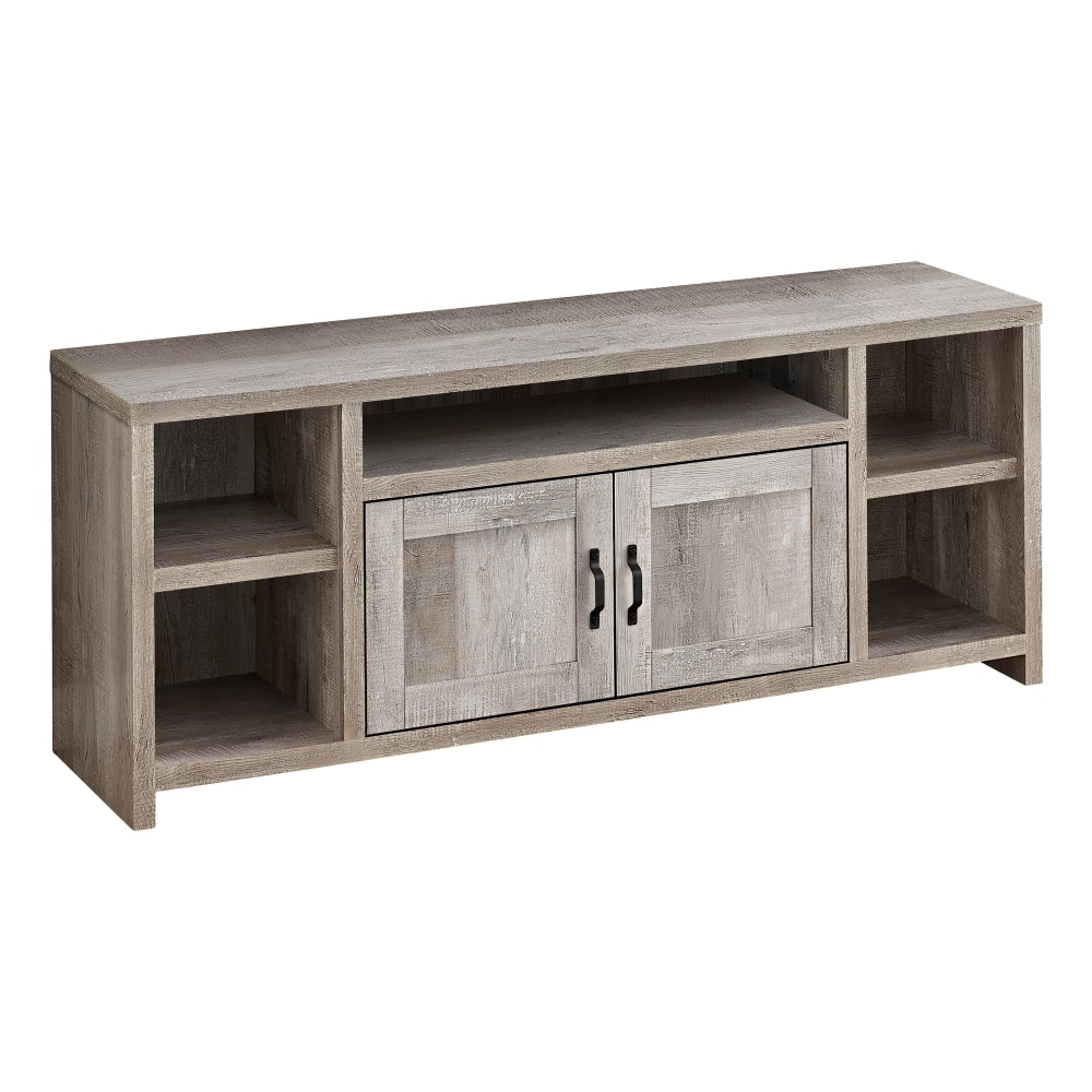 Monarch Specialties Tv Stand, 60inL , Taupe Reclaimed Wood-Look