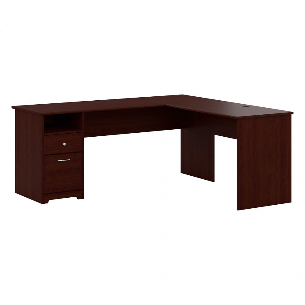 Bush Business Furniture 72inW Cabot L Shaped Corner Desk With Drawers, Harvest Cherry, Standard Delivery