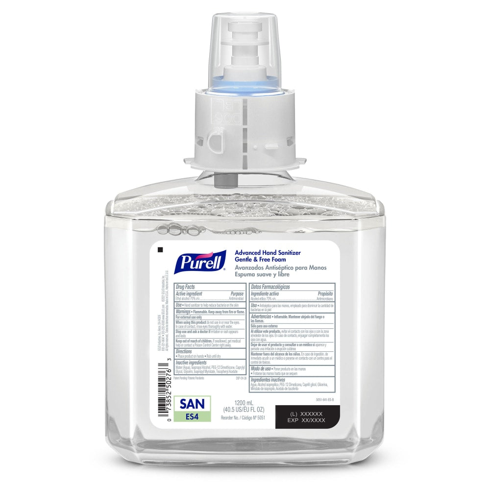 PURELL Advanced Hand Sanitizer Gentle & Free Foam ES4 Refill, Fragrance Free, 40.58oz, Pack of 2