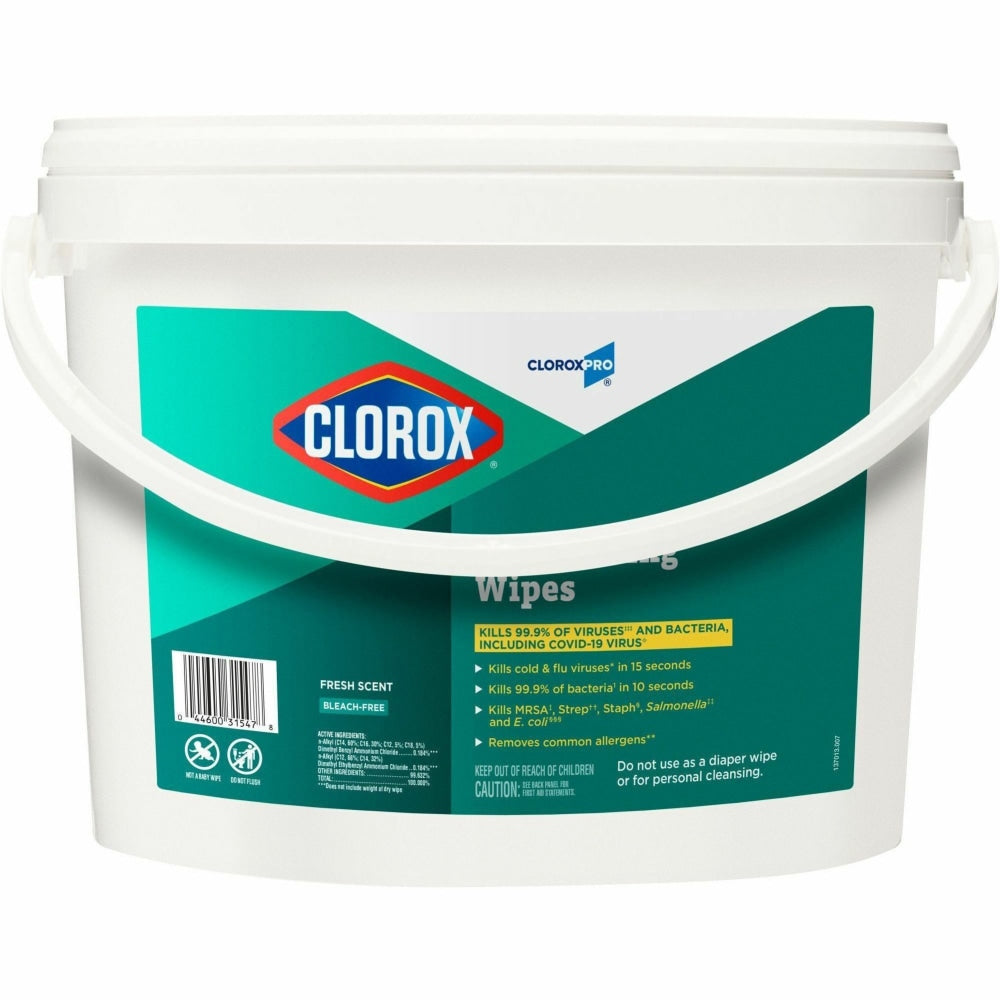 CloroxPro Disinfecting Wipes - Ready-To-Use - Fresh Scent - 700 / Bucket - 2 / Pallet - Pre-moistened - White