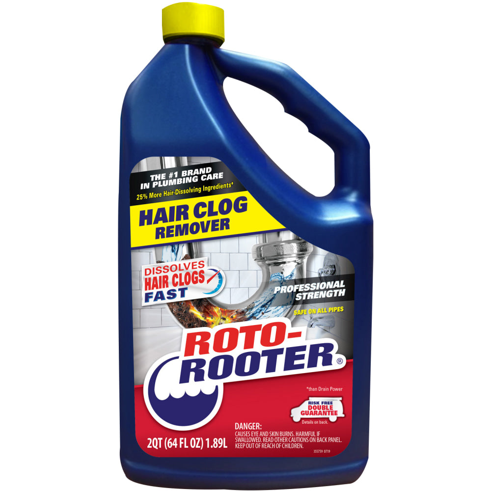 Roto Rooter Hair Clog Remover, 64 Oz, Case Of 4 Bottles