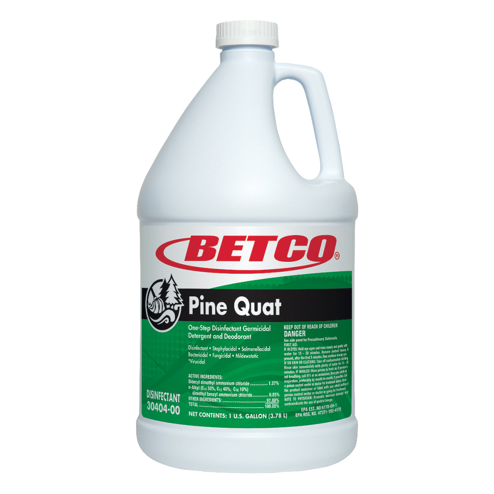 Betco Pine Quat Floor Disinfectant & Deodorizer, 1 Gallon Bottle, Case Of 4