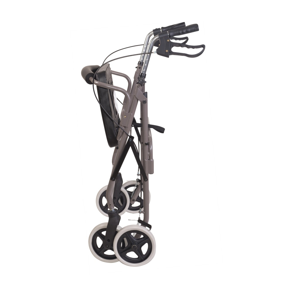 DMI Lightweight Extra-Wide Aluminum Folding Rollator With Seat, Titanium