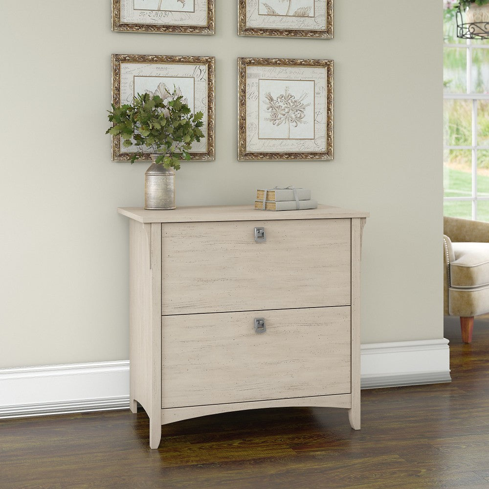 Bush Business Furniture Salinas 31-3/4inW x 20inD Lateral 2-Drawer File Cabinet, Antique White, Standard Delivery