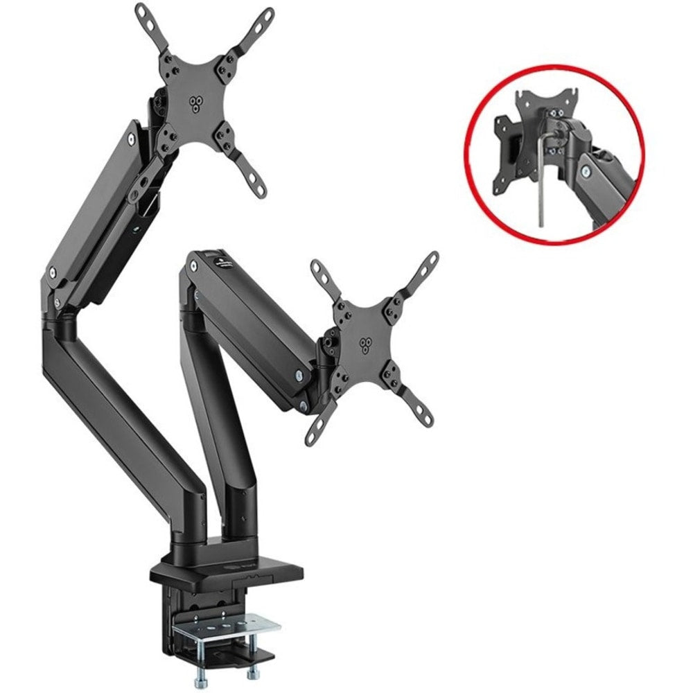 SIIG Dual Monitor Heavy-Duty Premium Aluminum Gas Spring Desk Mount