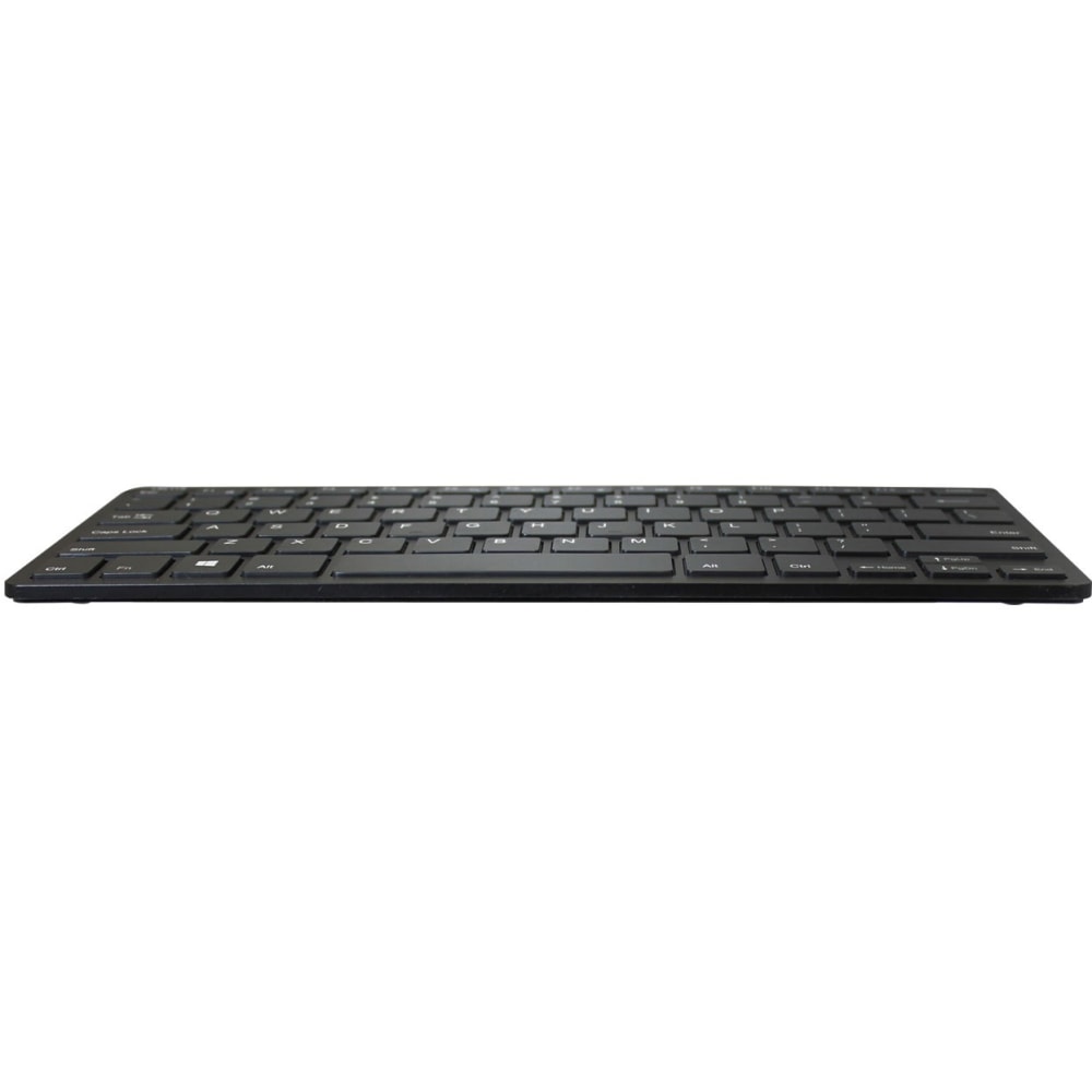 Adesso Bluetooth Wireless SlimTouch Mini Keyboard - Wireless Connectivity - Bluetooth - 30 ft - USB Interface - 78 Key - English (US) - QWERTY Layout - iPad - Windows - Scissors Keyswitch - AAA Battery Size Supported - Black