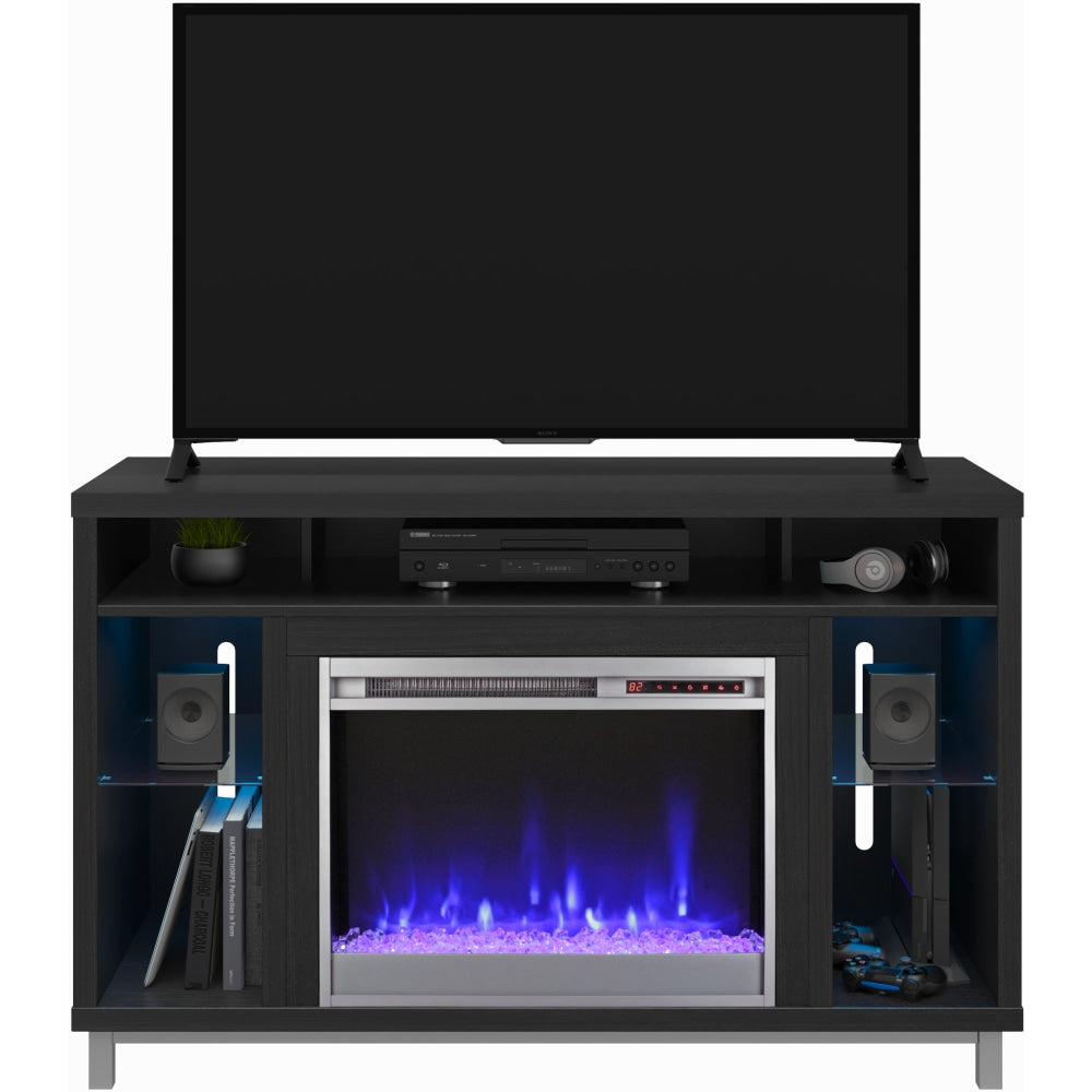 Ameriwood Home Lumina 48in Fireplace TV Stand, Black