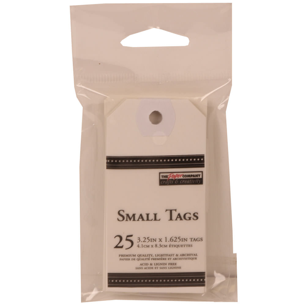 JAM Paper Small Gift Tags, 3-1/4in x 1-9/16in, White, Pack Of 25 Tags