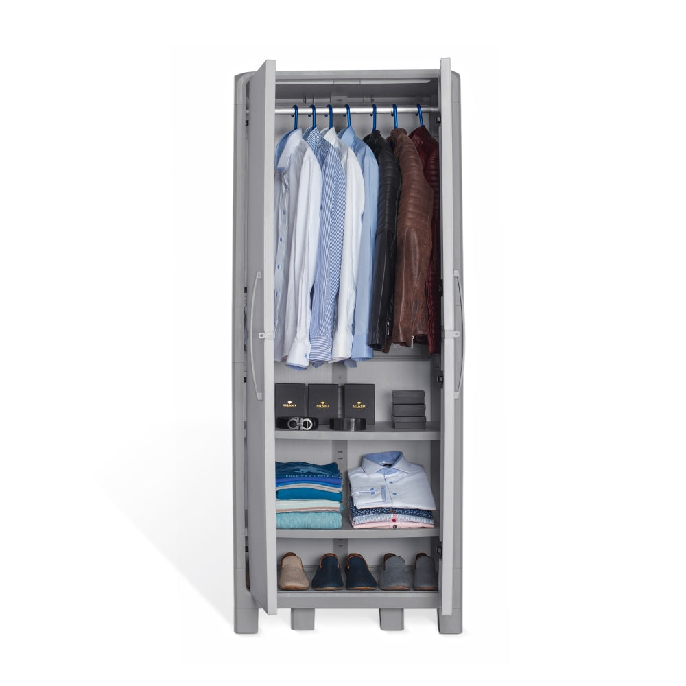 Inval 72inH Storage Cabinet/Wardrobe, Gray