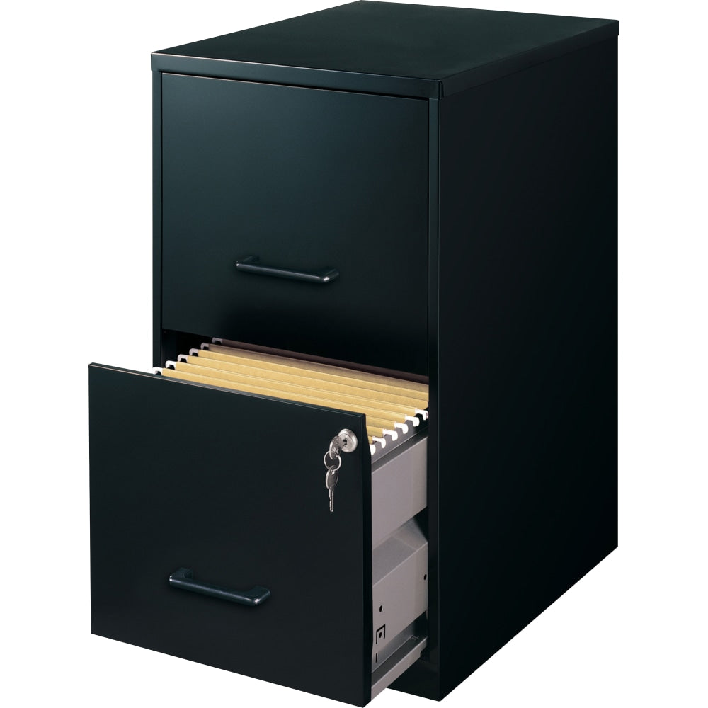 NuSparc 18inD Vertical 2-Drawer File Cabinet, Black