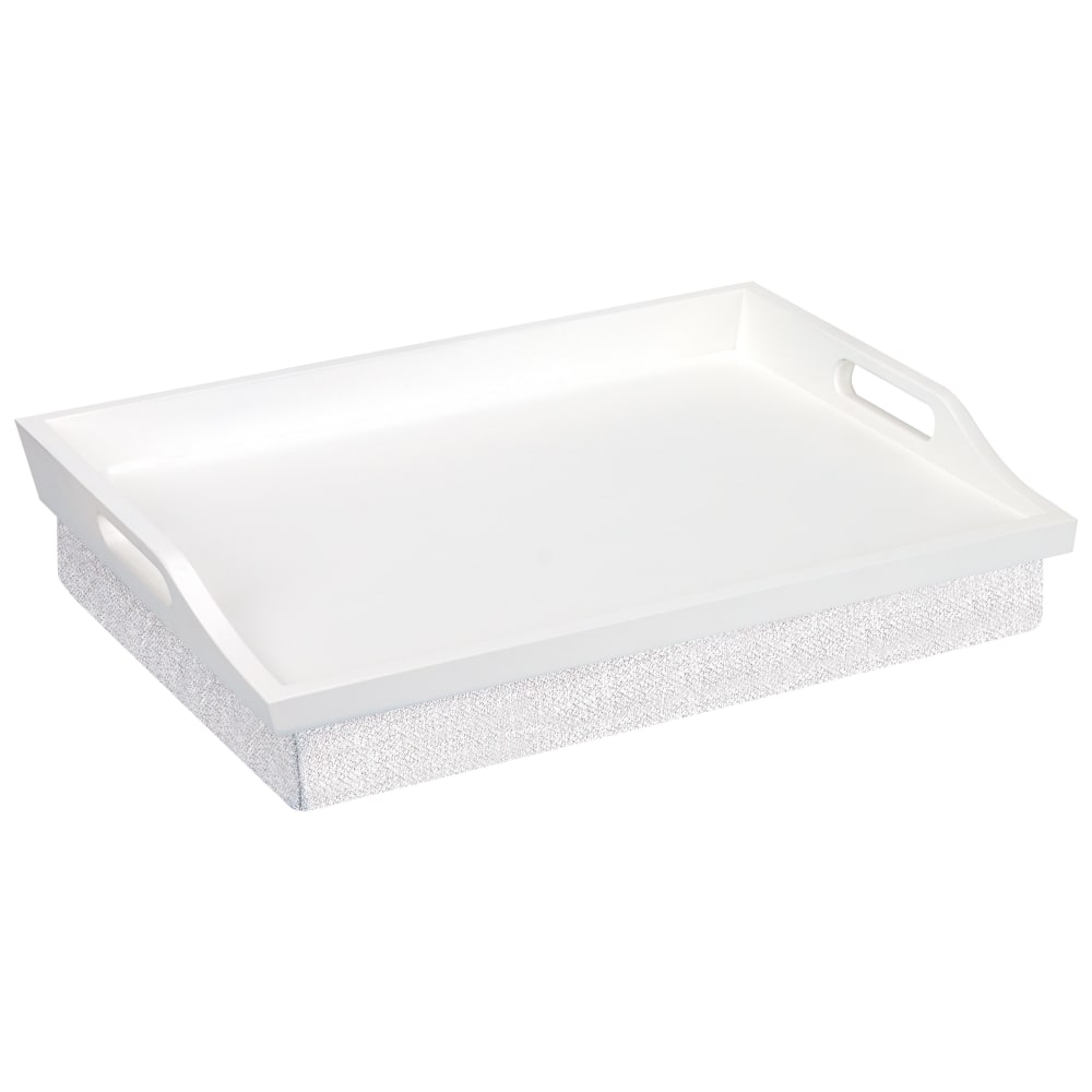 Rossie Home Lap Tray With Pillow, 4.1inH  x 17.5inW x 13.5inD, Soft White