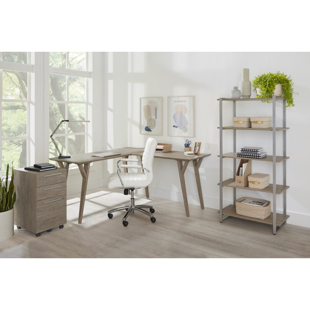 Realspace Trezza 62inW L-Shaped Computer Desk, Light Oak