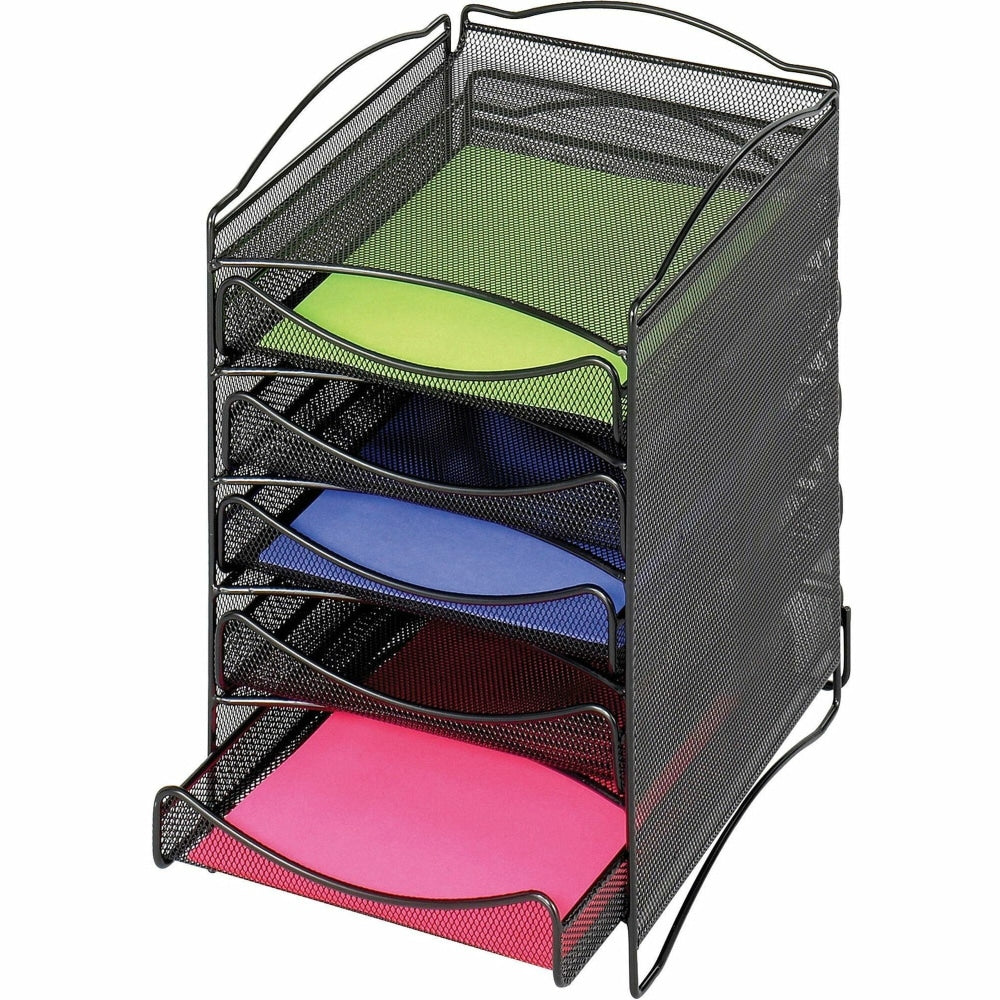 Safco Onyx 5-Drawer Mesh Literature Organizer, Black