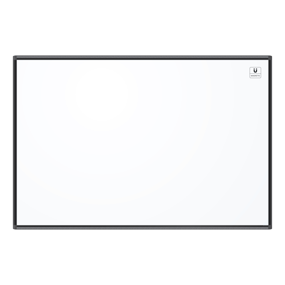 U Brands PINIT Magnetic Dry-Erase Board, 70in x 47in, White, Black Aluminum Frame