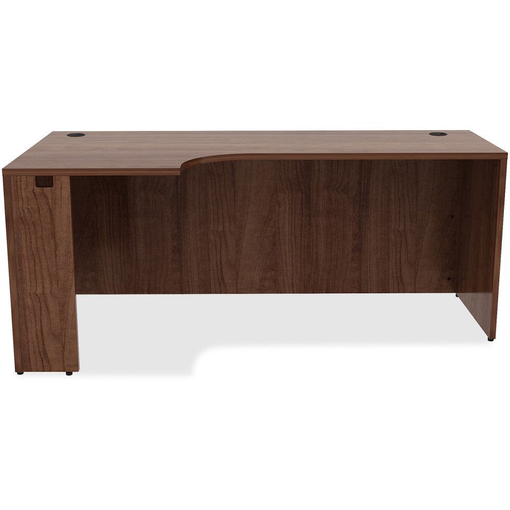 Lorell Essentials 72inW Left Corner Computer Desk Credenza, Walnut