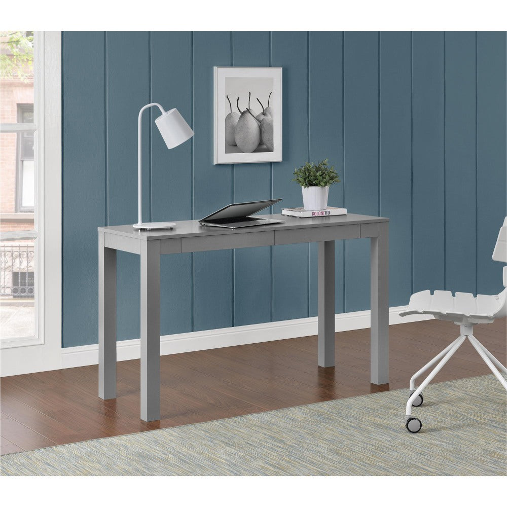 Ameriwood Home Large Parsons 48inW Writing Desk With 2 Drawers, Gray