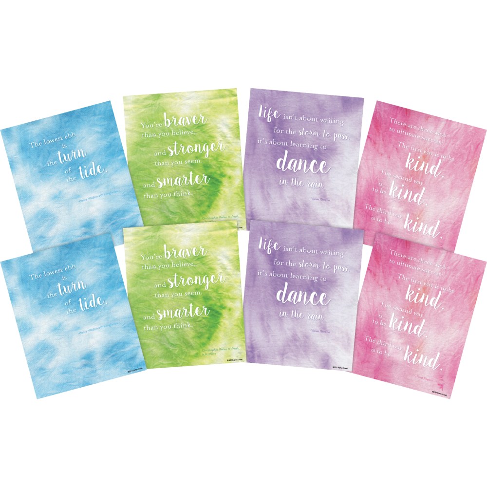 Barker Creek Art Prints, 8in x 10in, Dancing In The Rain Tie-Dye And Ombre Collection, Pre-K To College, Set Of 8 Prints