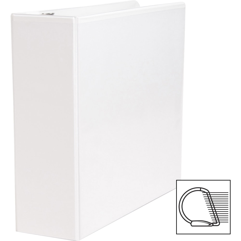 Business Source Basic View 3-Ring Binder, 3in D-Rings, White