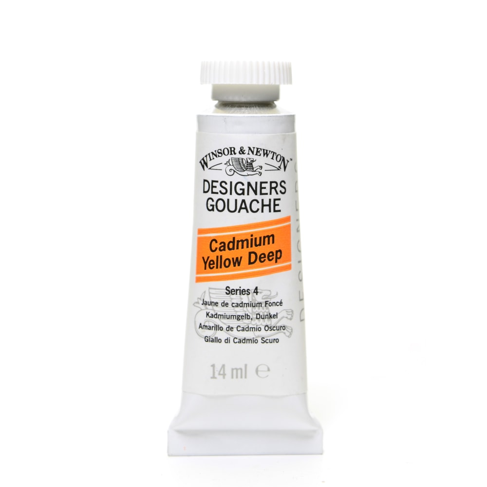 Winsor & Newton Designers Gouache, 14 mL, Cadmium Yellow Deep, 111