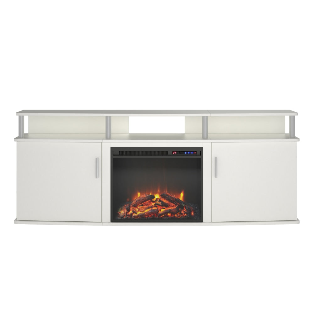 Ameriwood Home Carson Electric Fireplace TV Console For 70in TVs, White