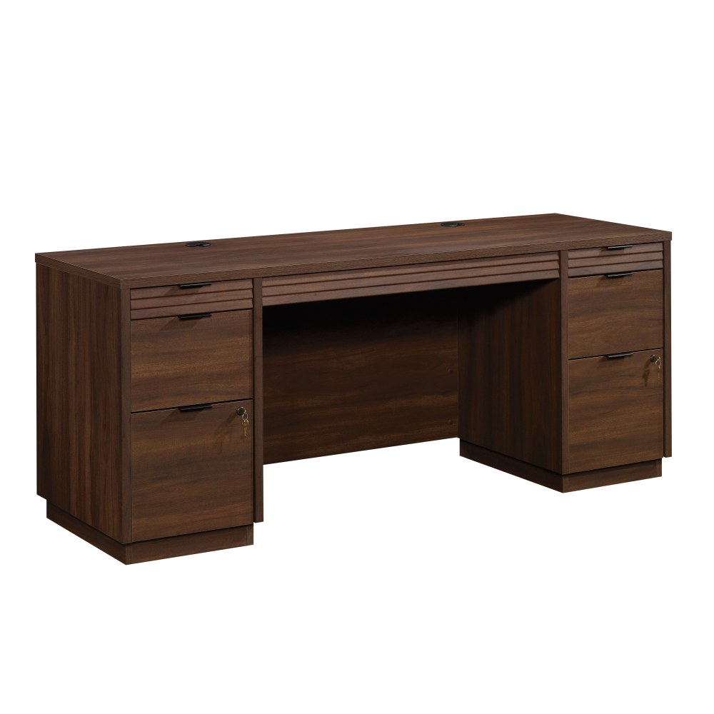 Sauder Palo Alto 72inW Commercial Credenza Computer Desk, Spiced Mahogany