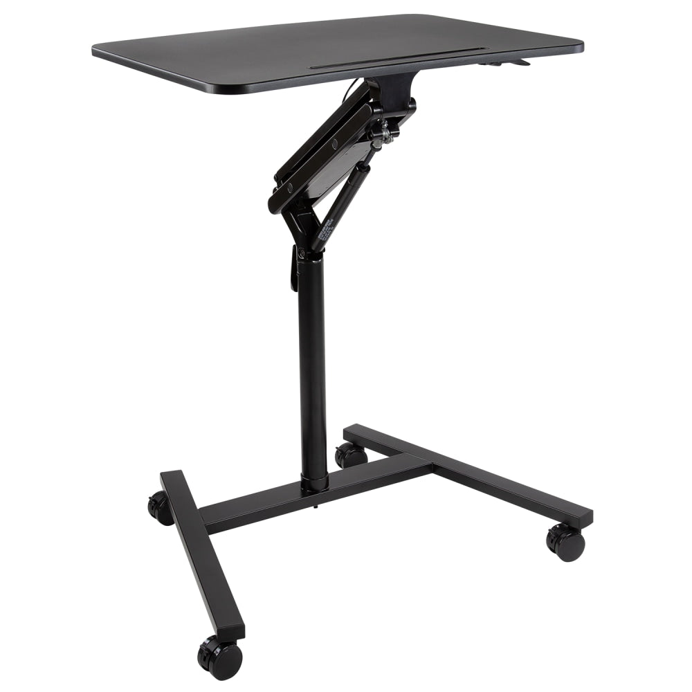 Mount-It! MI-7969 Height-Adjustable Rolling Sit-Stand Workstation, 41-3/4inH x 30inW x 23-1/4inD, Black