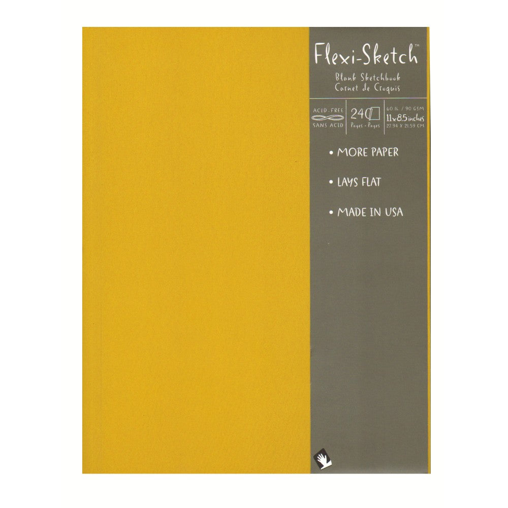 Global Art Flexi-Sketch Sketchbooks, 11in x 8 1/2in, Portrait, 240 Pages (120 Sheets), Butternut, Pack Of 3