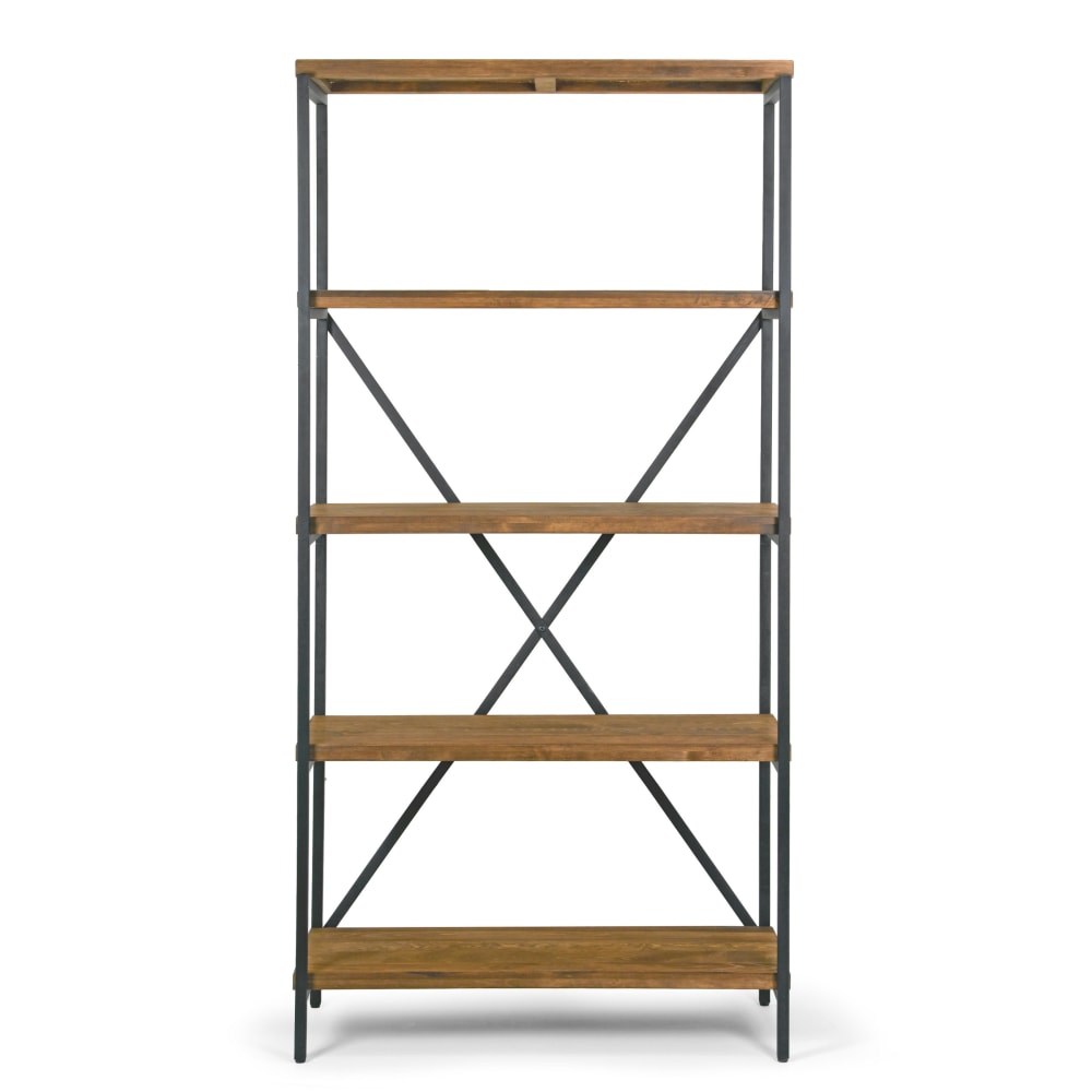 Glamour Home Ailis 68inH Etagere Bookcase, Brown