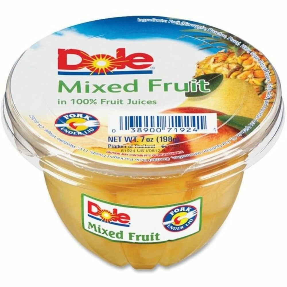 Dole Fruit Cups, Mixed Fruit, 7 Oz, Carton Of 12